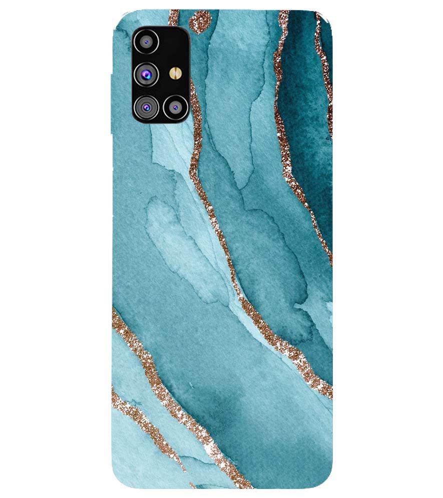 PS1329-Golden Green Marble Back Cover for Samsung Galaxy M31s
