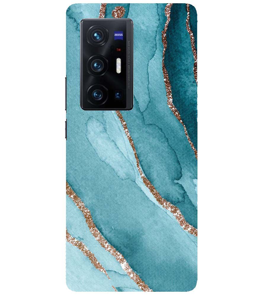 PS1329-Golden Green Marble Back Cover for vivo X70 Pro