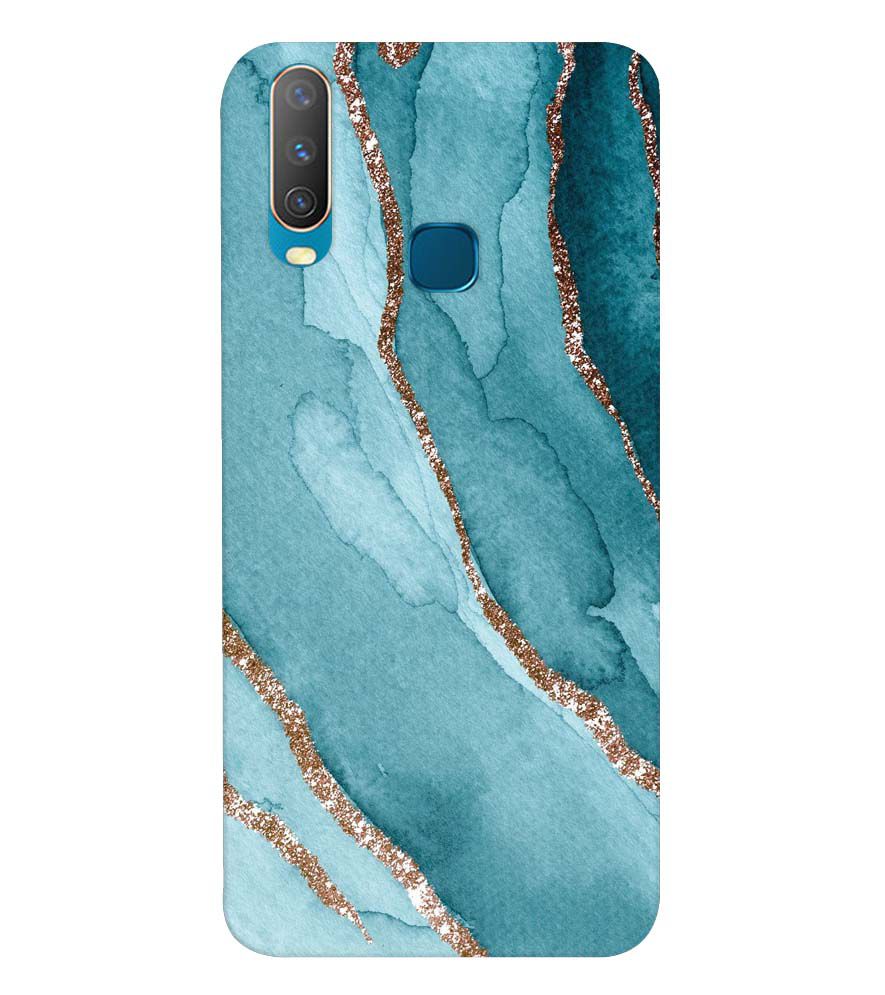 PS1329-Golden Green Marble Back Cover for Vivo Y17
