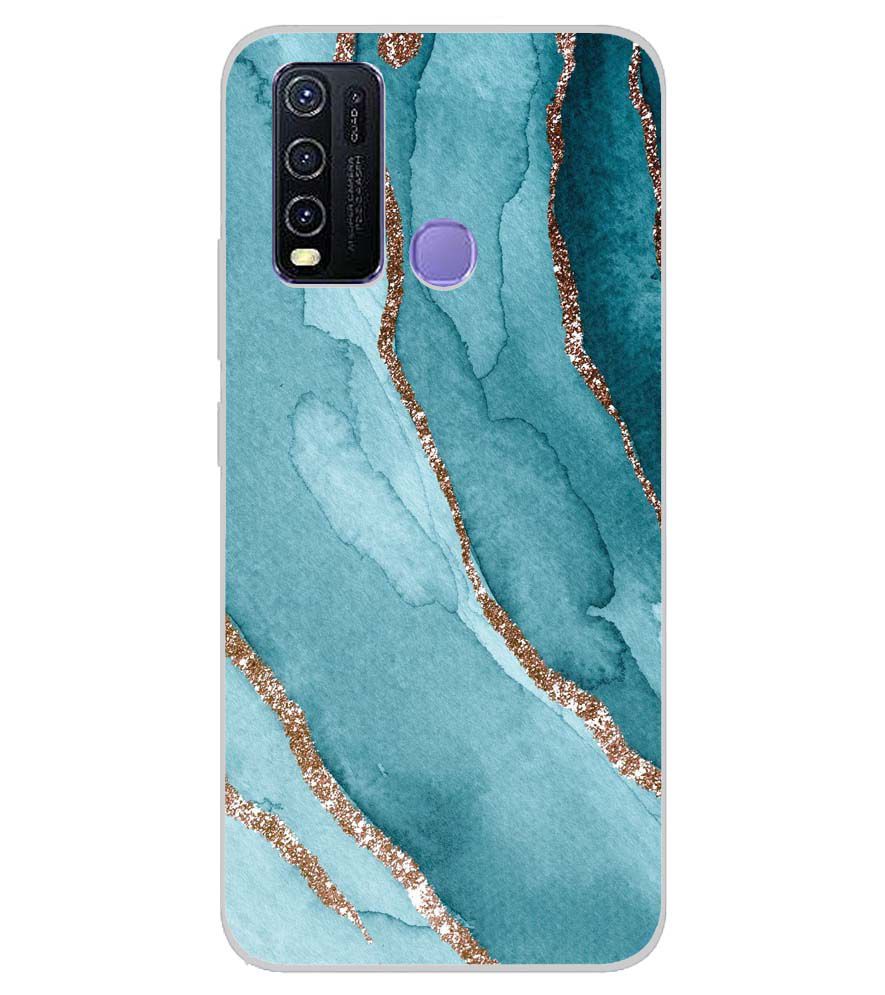 PS1329-Golden Green Marble Back Cover for Vivo Y50
