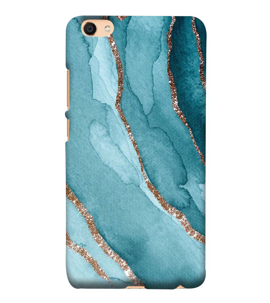 PS1329-Golden Green Marble Back Cover for Vivo Y55L
