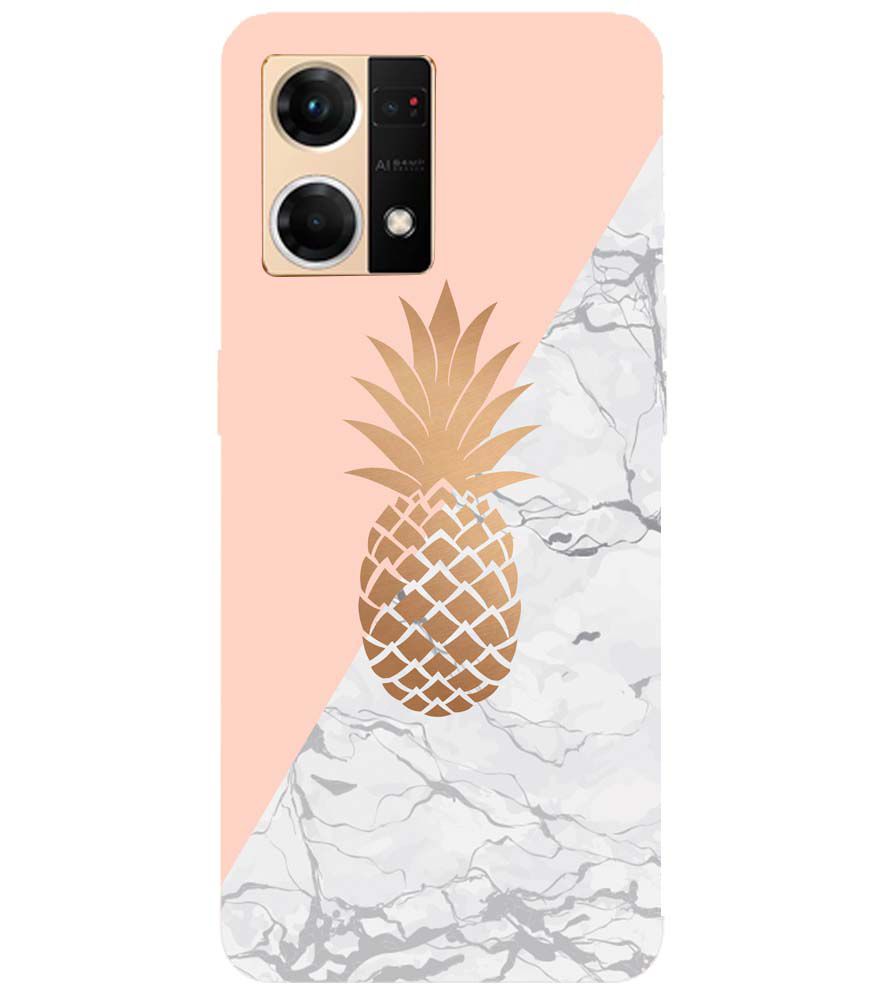 PS1330-Pineapple Marble Back Cover for Oppo F21 Pro