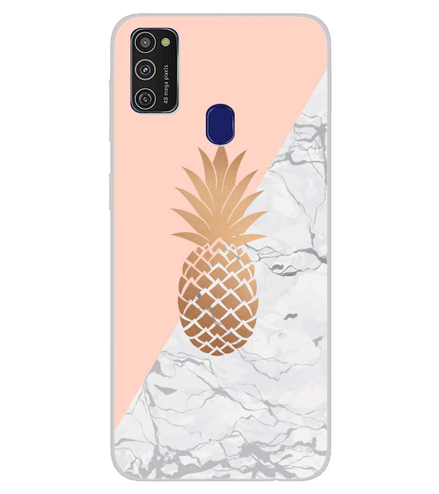 PS1330-Pineapple Marble Back Cover for Samsung Galaxy M21