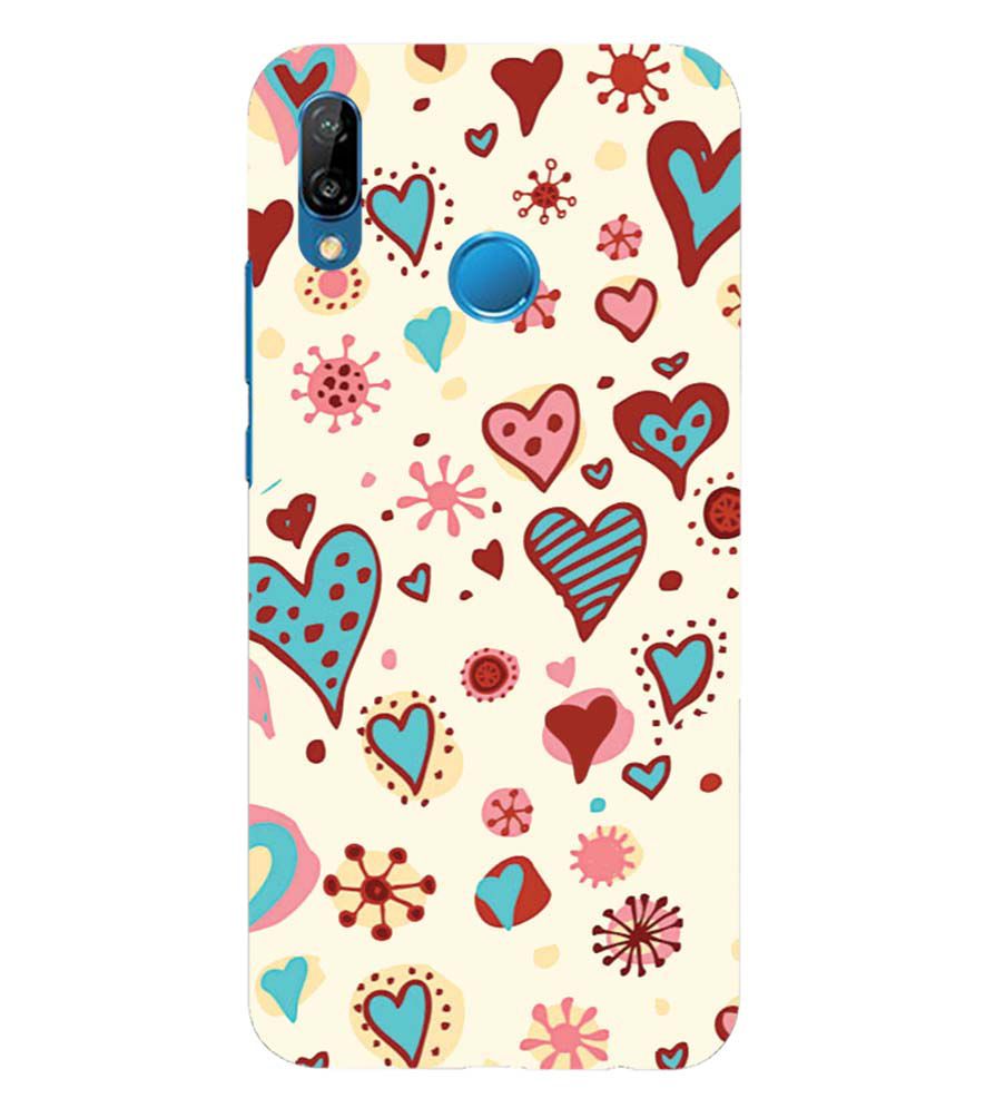 PS1332-Hearts All Around Back Cover for Huawei P20 Lite