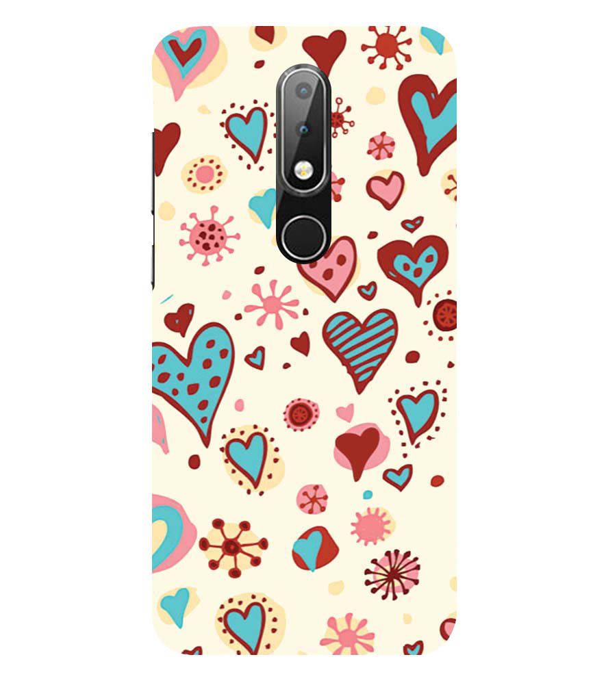 PS1332-Hearts All Around Back Cover for Nokia 6.1 (2018)