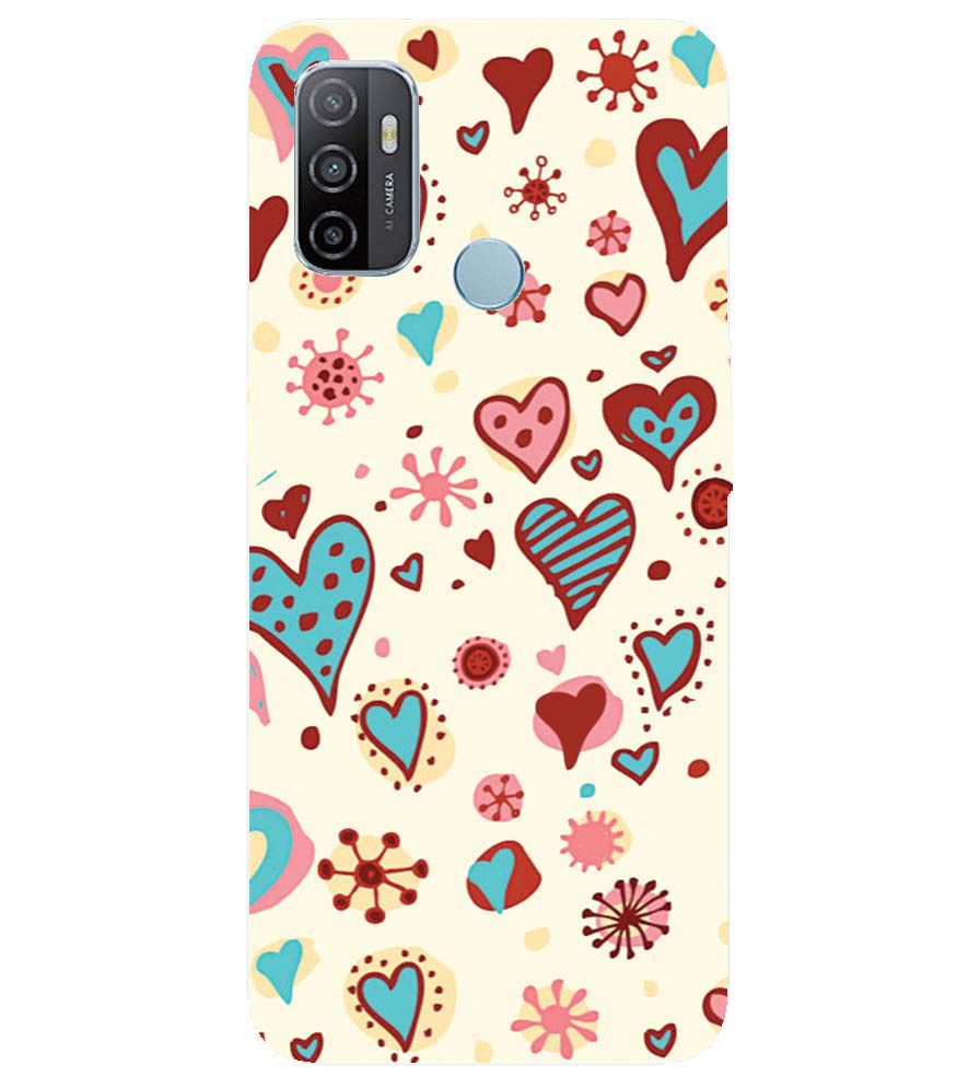 PS1332-Hearts All Around Back Cover for Oppo A53