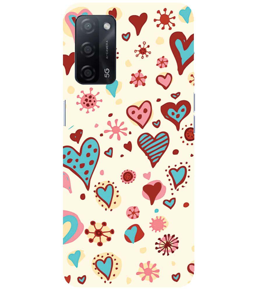 PS1332-Hearts All Around Back Cover for Oppo A53s 5G