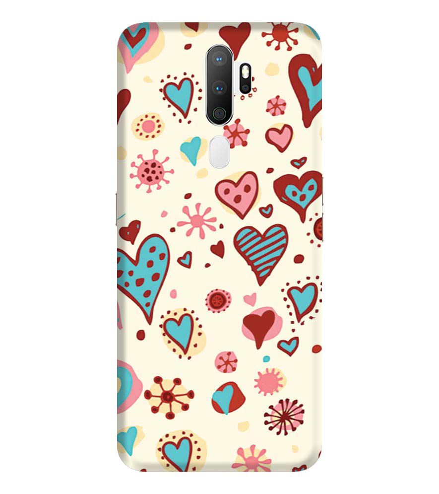 PS1332-Hearts All Around Back Cover for Oppo A9 (2020)