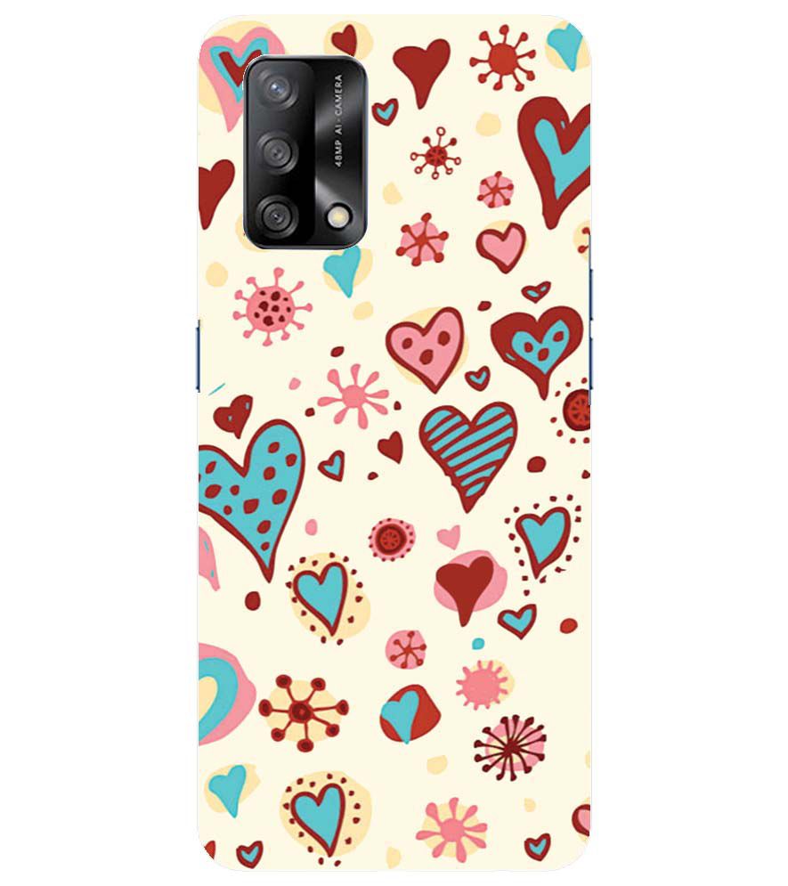 PS1332-Hearts All Around Back Cover for Oppo F19
