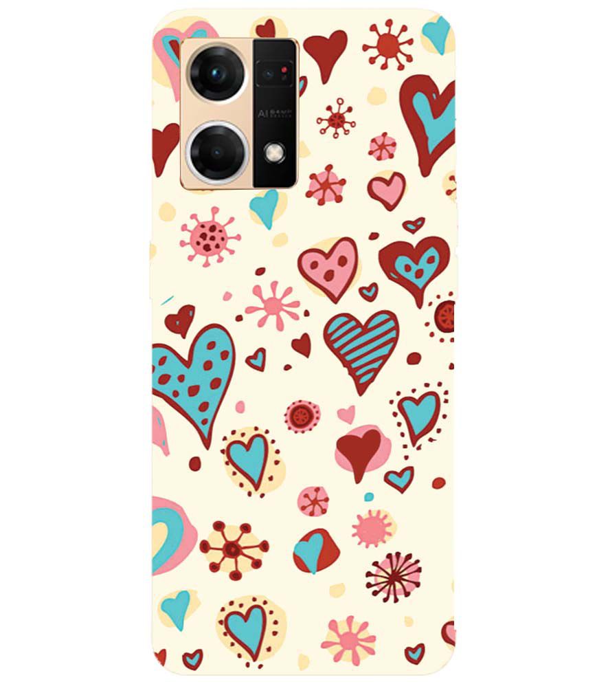 PS1332-Hearts All Around Back Cover for Oppo F21 Pro