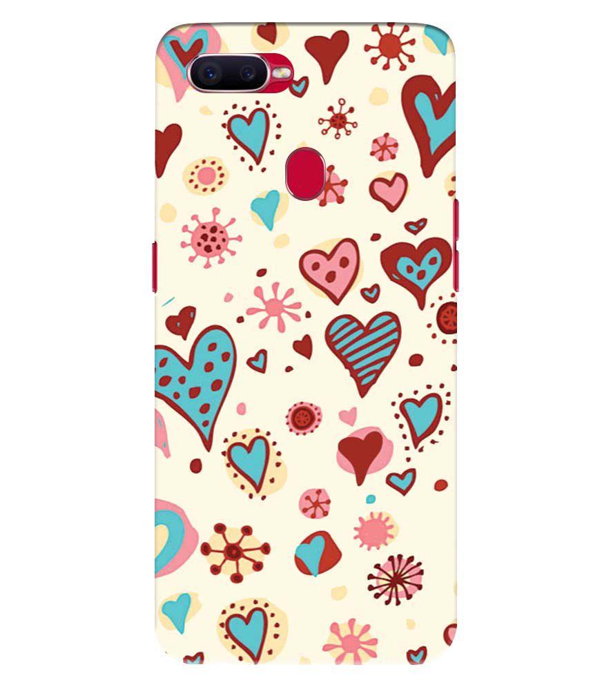PS1332-Hearts All Around Back Cover for Oppo F9 Pro