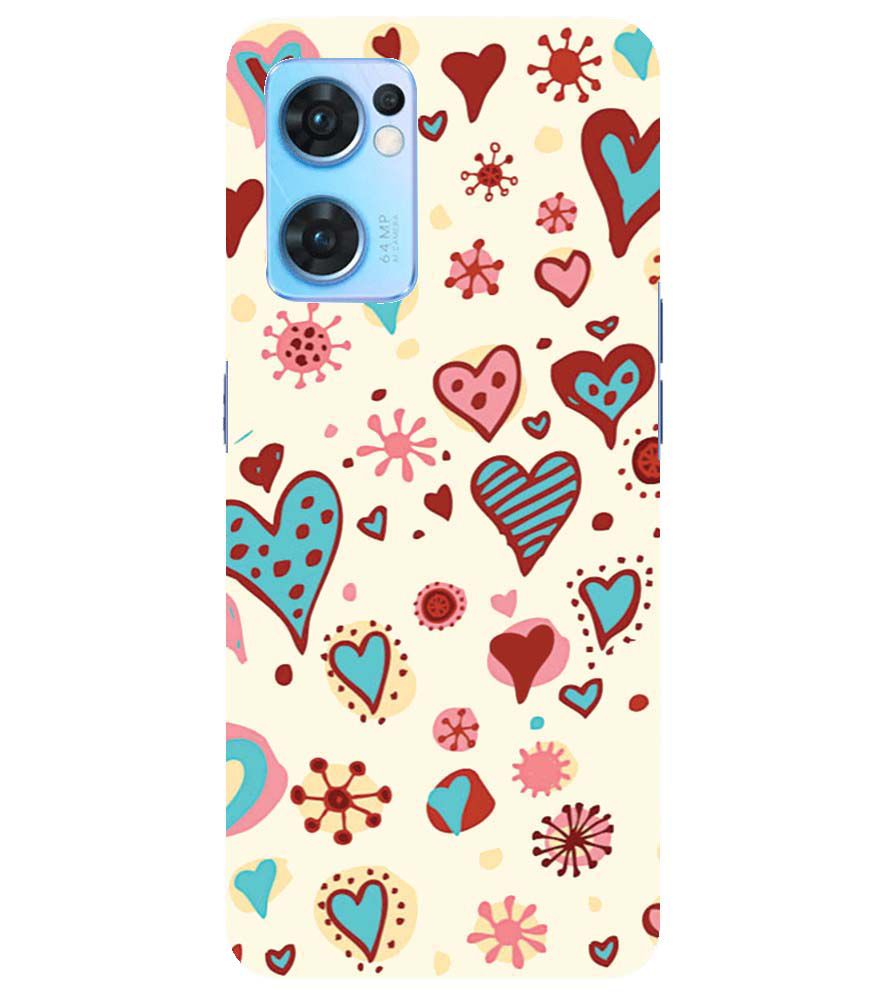 PS1332-Hearts All Around Back Cover for Oppo Reno7 5G