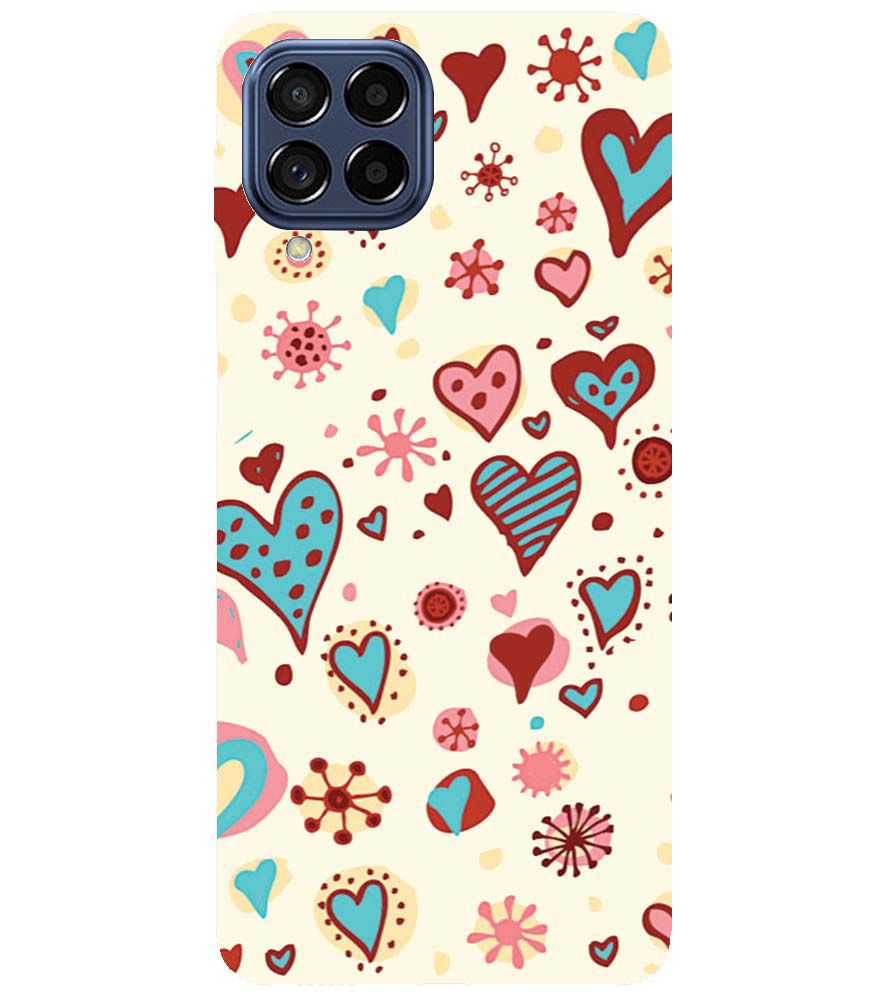 PS1332-Hearts All Around Back Cover for Samsung Galaxy M53