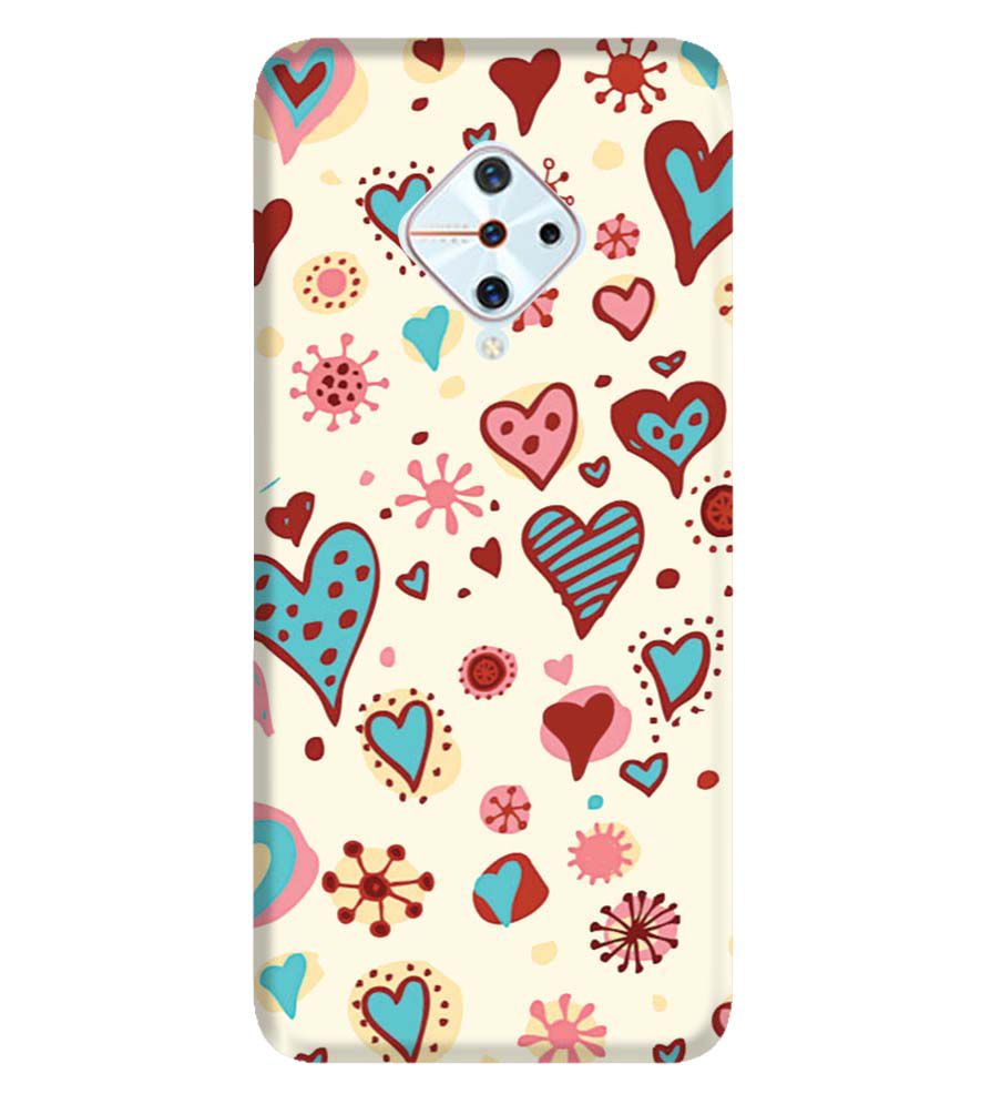 PS1332-Hearts All Around Back Cover for Vivo S1 Pro