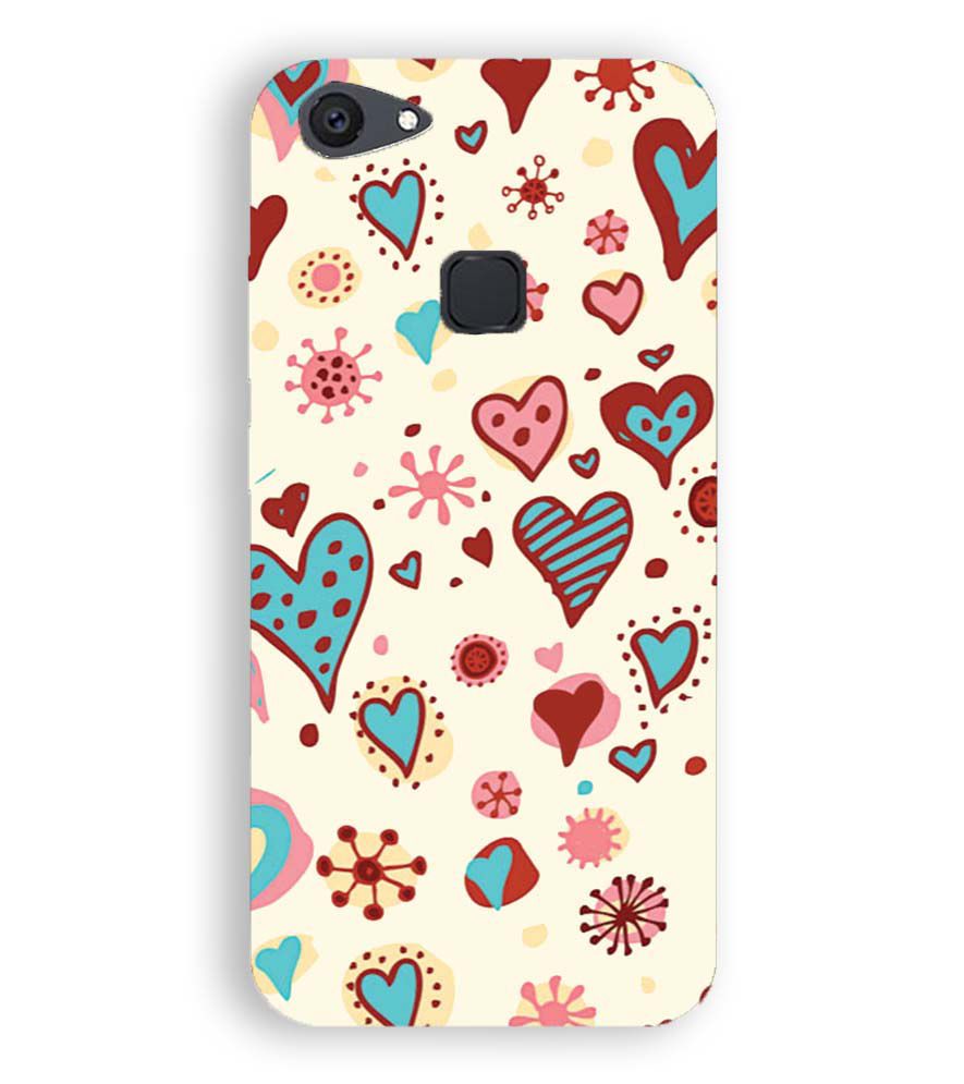 PS1332-Hearts All Around Back Cover for Vivo V7 Plus