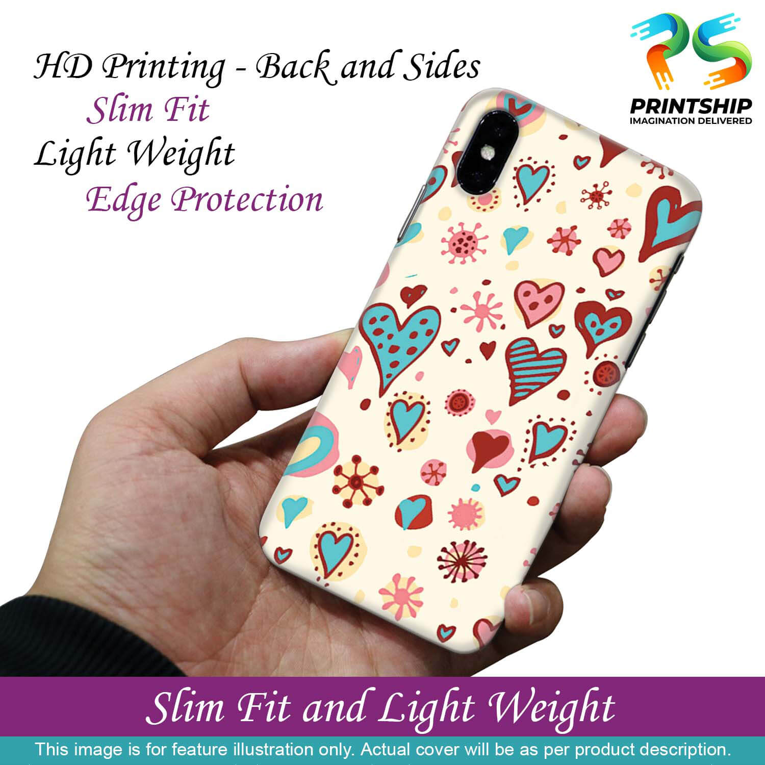 PS1332-Hearts All Around Back Cover for Oppo Reno6 Pro 5G