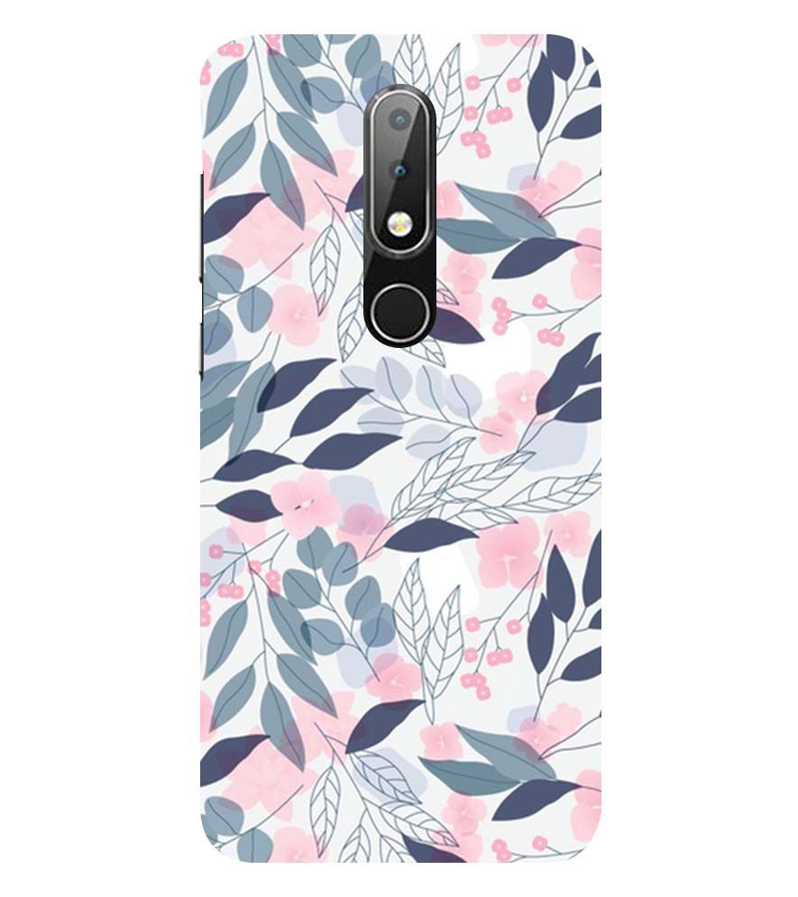PS1333-Flowery Patterns Back Cover for Nokia 6.1 (2018)