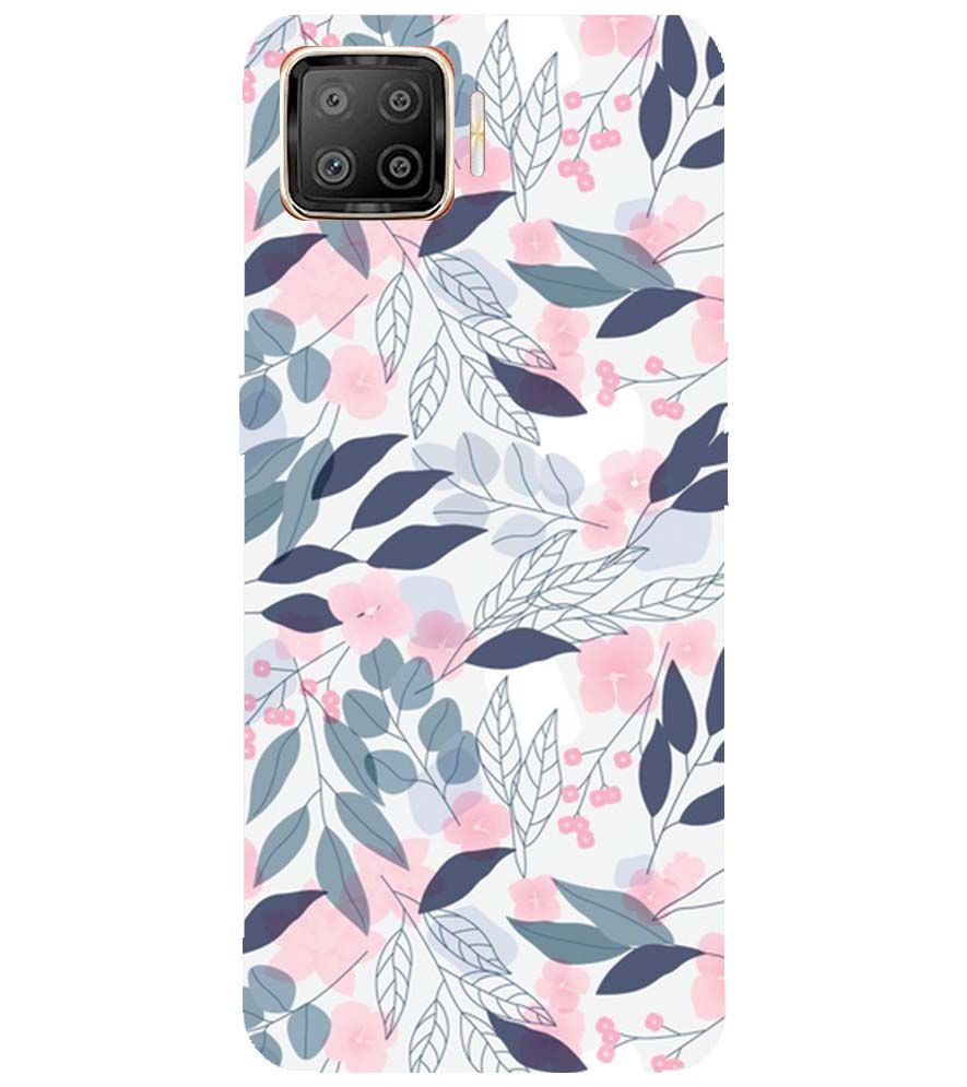 PS1333-Flowery Patterns Back Cover for Oppo F17