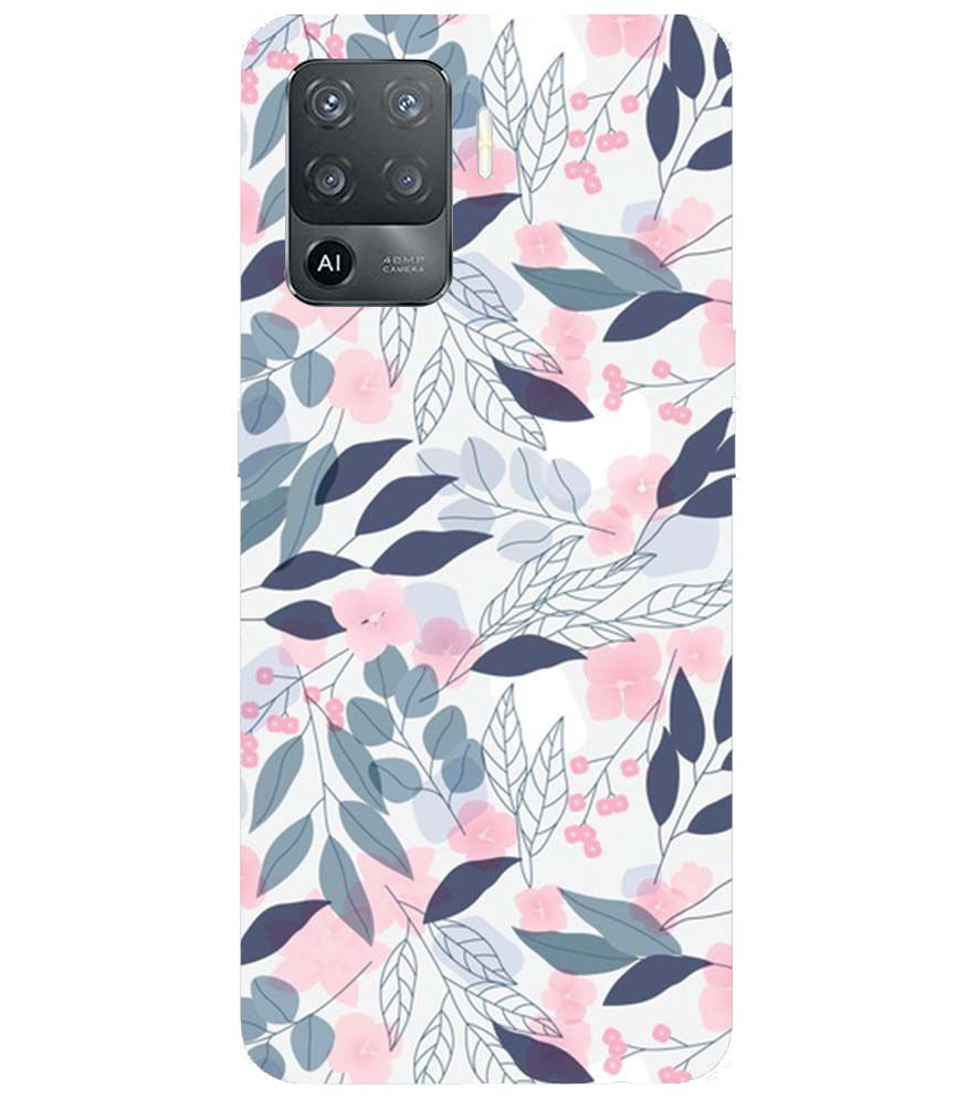 PS1333-Flowery Patterns Back Cover for Oppo F19 Pro