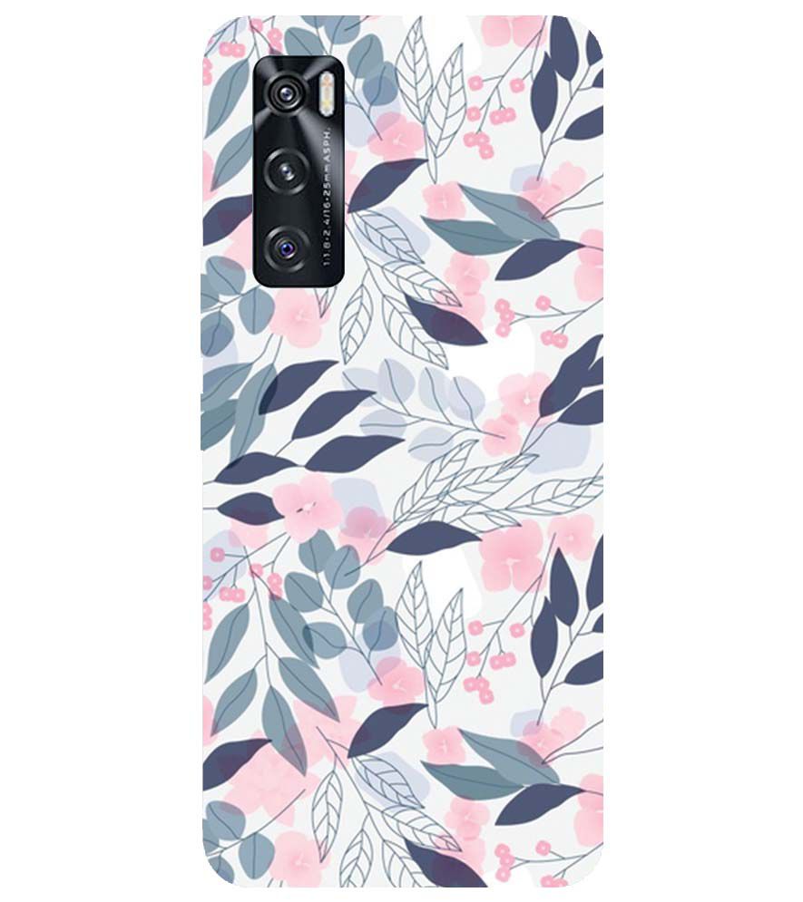 PS1333-Flowery Patterns Back Cover for vivo V20 SE