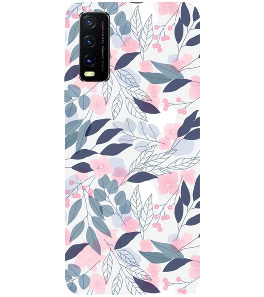PS1333-Flowery Patterns Back Cover for vivo Y20a