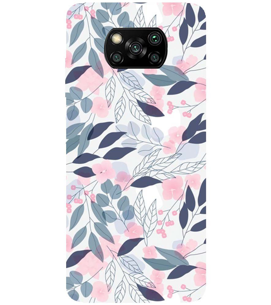 PS1333-Flowery Patterns Back Cover for Xiaomi Poco X3 Pro