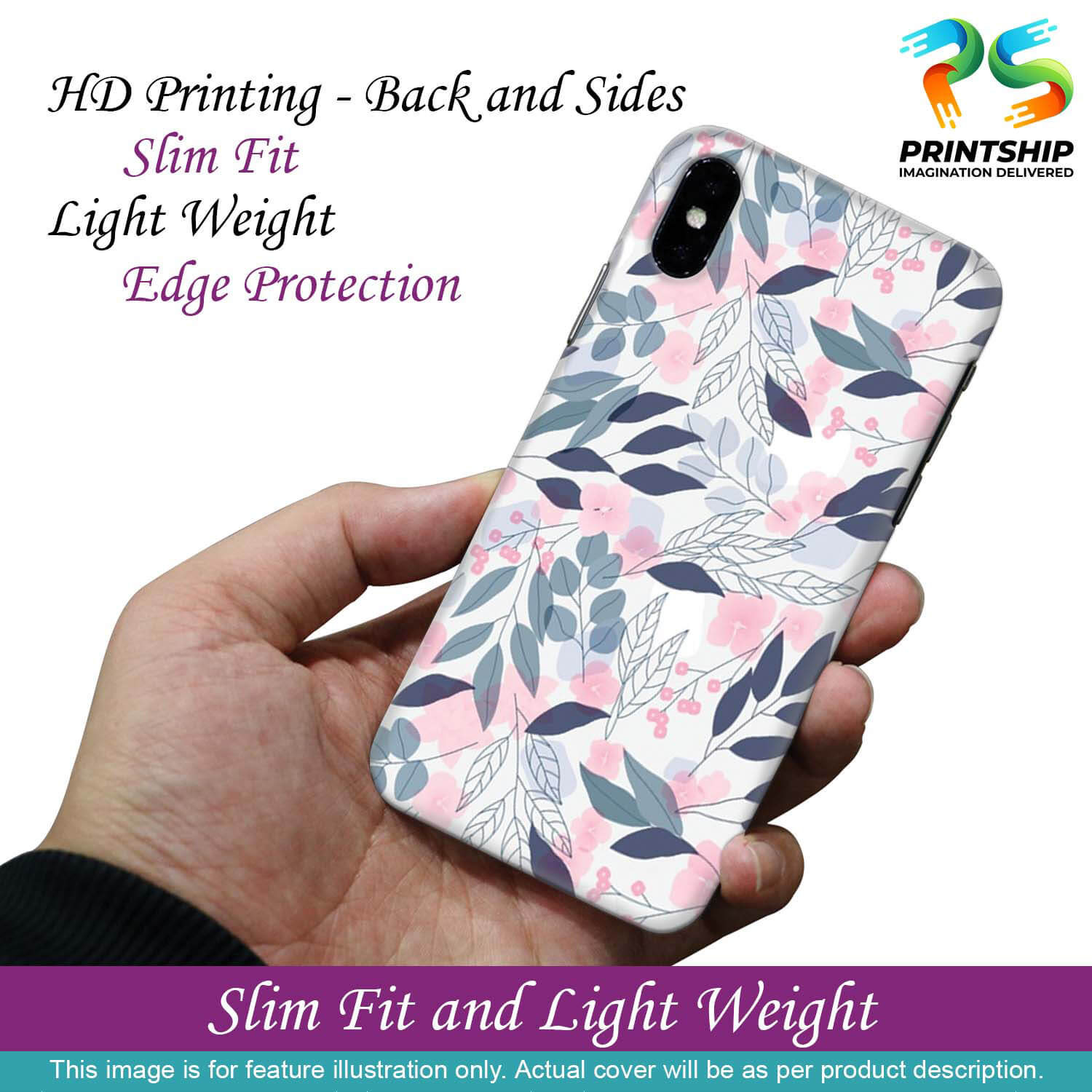 PS1333-Flowery Patterns Back Cover for OnePlus Nord 2 5G