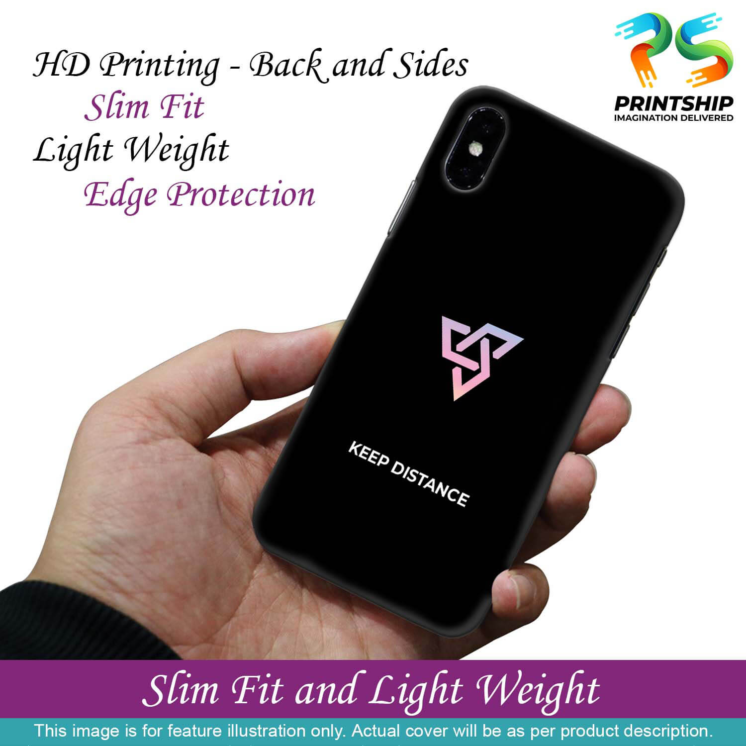 PS1334-Keep Distance Back Cover for Oppo A52