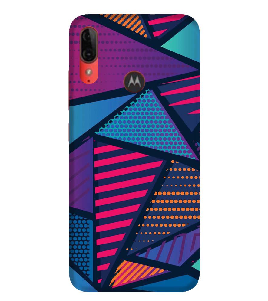 PS1335-Geometric Pattern Back Cover for Motorola Moto E6s