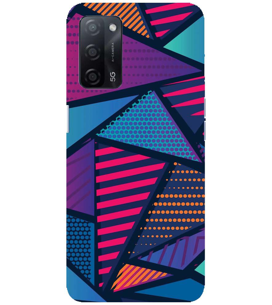 PS1335-Geometric Pattern Back Cover for Oppo A53s 5G