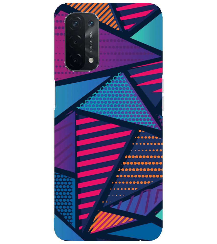 PS1335-Geometric Pattern Back Cover for Oppo A54 5G