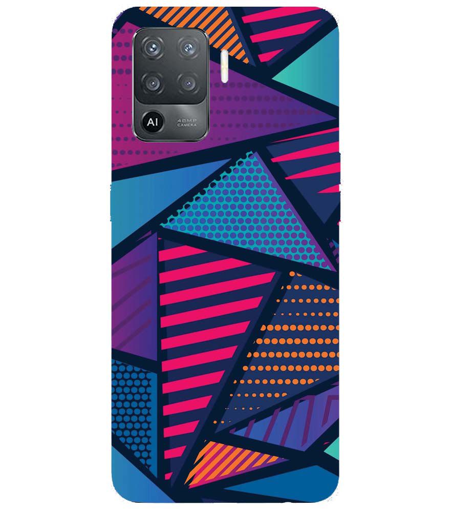 PS1335-Geometric Pattern Back Cover for Oppo F19 Pro