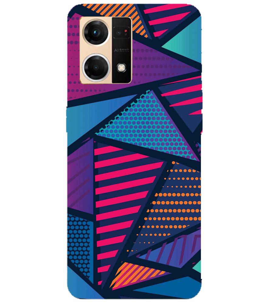 PS1335-Geometric Pattern Back Cover for Oppo F21 Pro