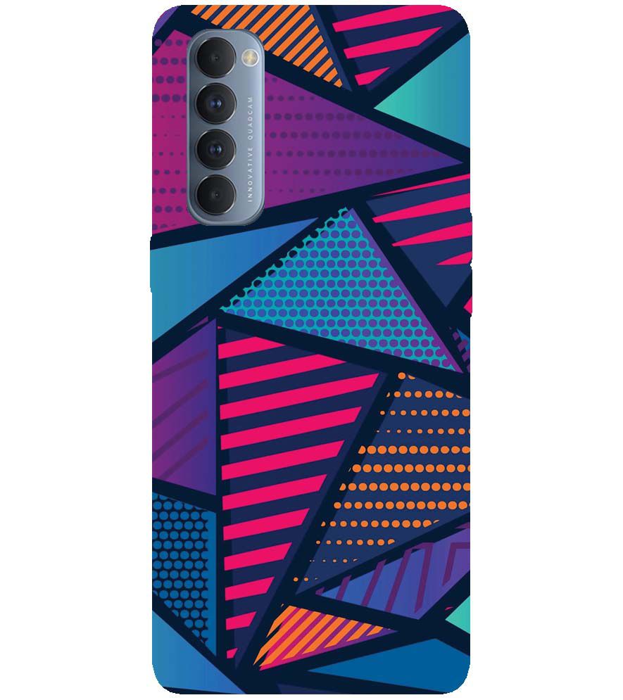 PS1335-Geometric Pattern Back Cover for Oppo Reno4 Pro