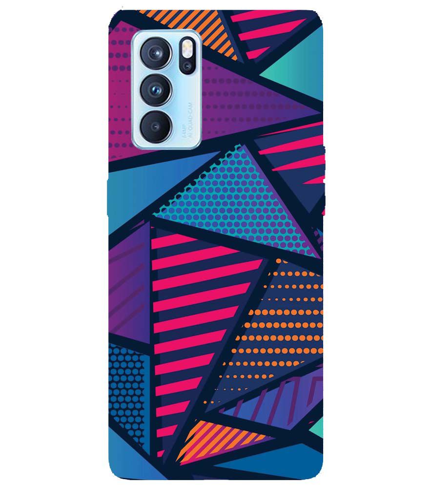 PS1335-Geometric Pattern Back Cover for Oppo Reno6 5G