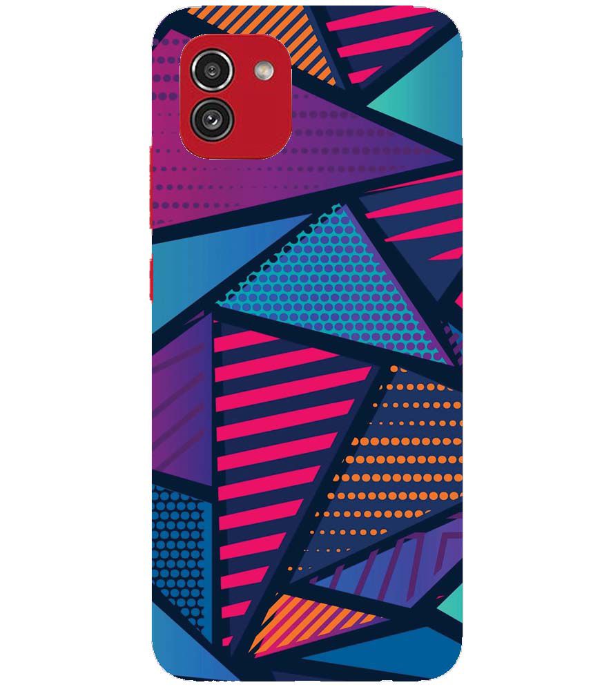 PS1335-Geometric Pattern Back Cover for Samsung Galaxy A03