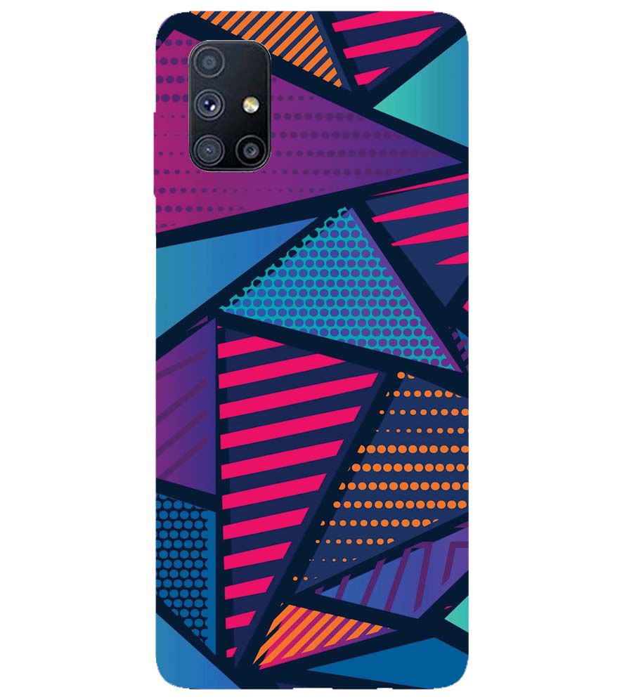 PS1335-Geometric Pattern Back Cover for Samsung Galaxy M51
