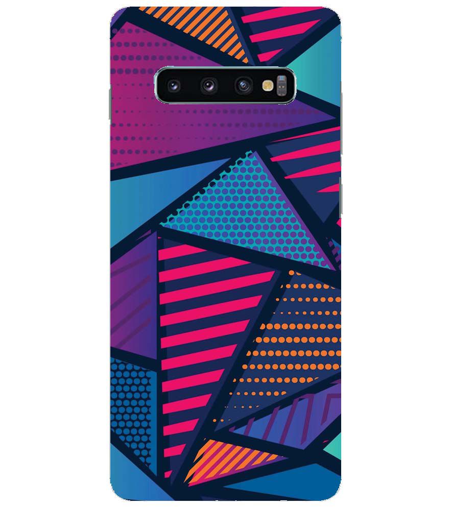 PS1335-Geometric Pattern Back Cover for Samsung Galaxy S10+ (Plus with 6.4 Inch Screen)