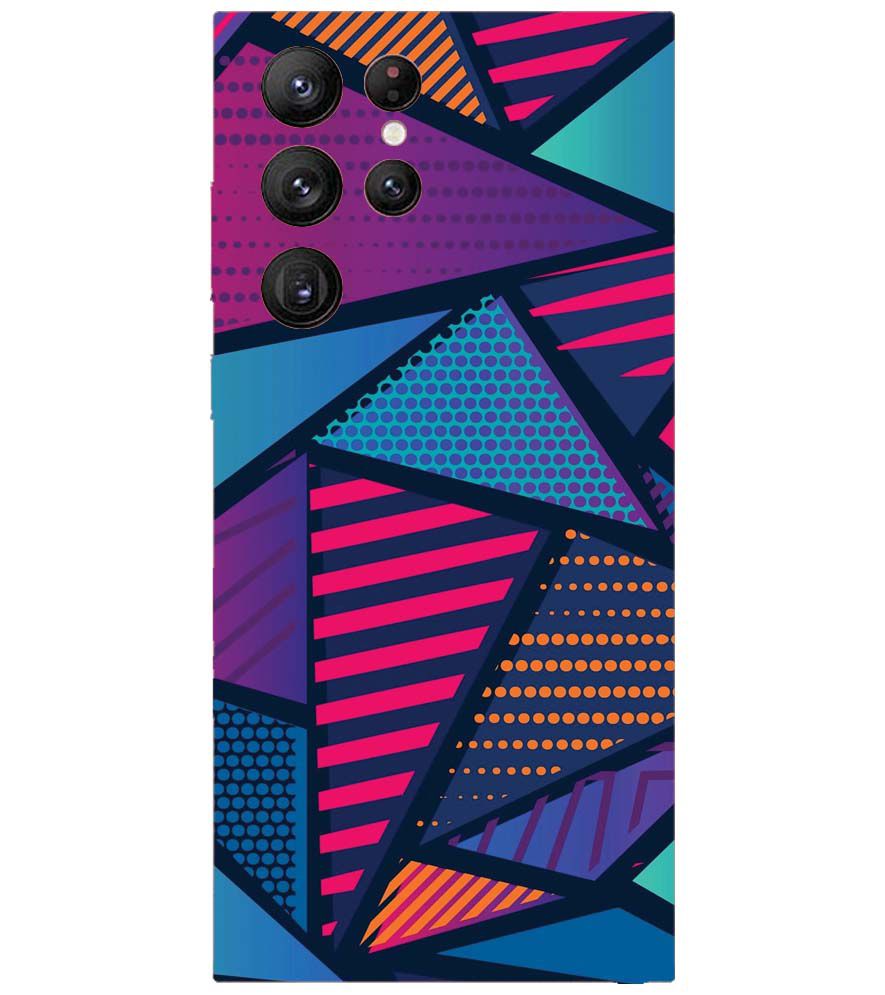 PS1335-Geometric Pattern Back Cover for Samsung Galaxy S22 Ultra 5G