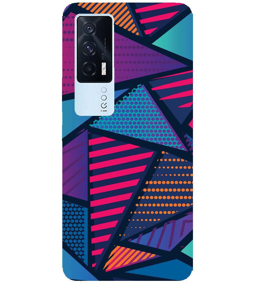 PS1335-Geometric Pattern Back Cover for vivo iQOO 7