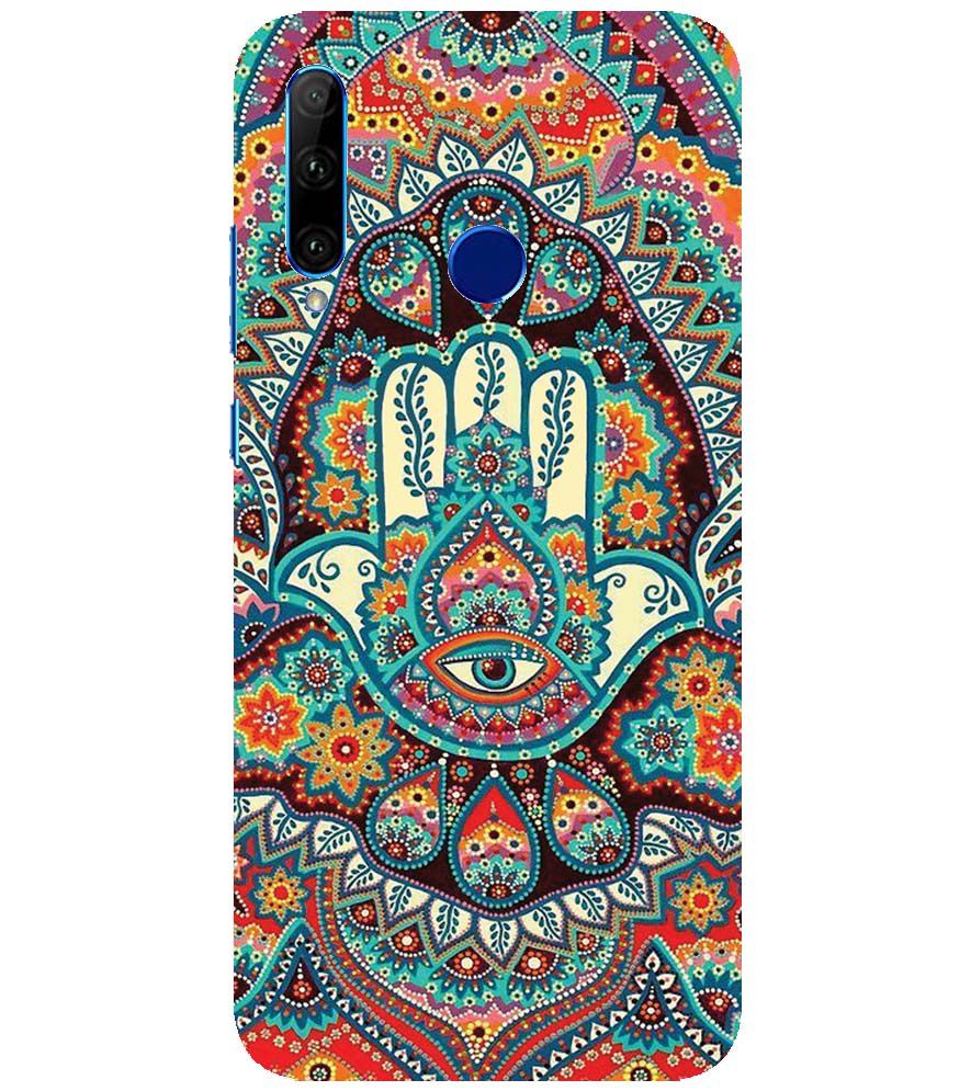 PS1336-Eye Hands Mandala Back Cover for Huawei Honor 10i