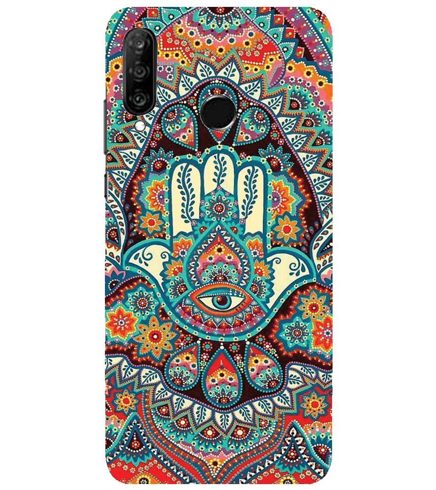 PS1336-Eye Hands Mandala Back Cover for Huawei P30 lite