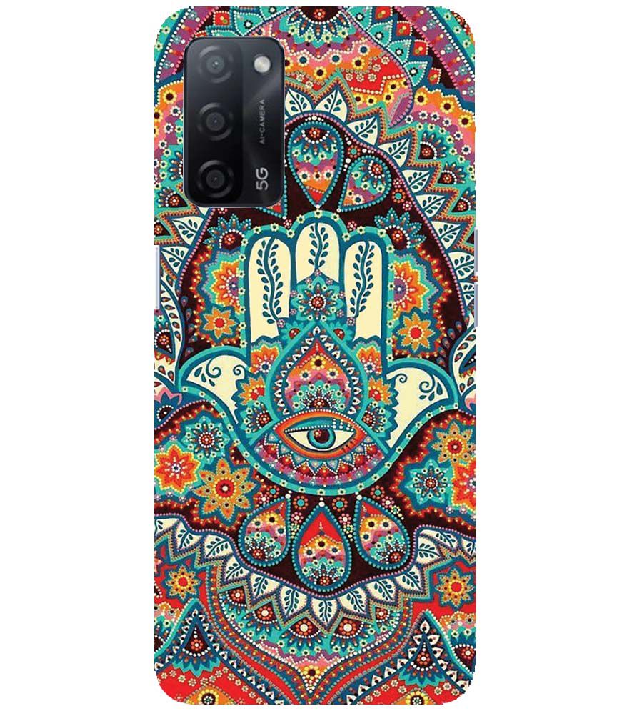 PS1336-Eye Hands Mandala Back Cover for Oppo A53s 5G