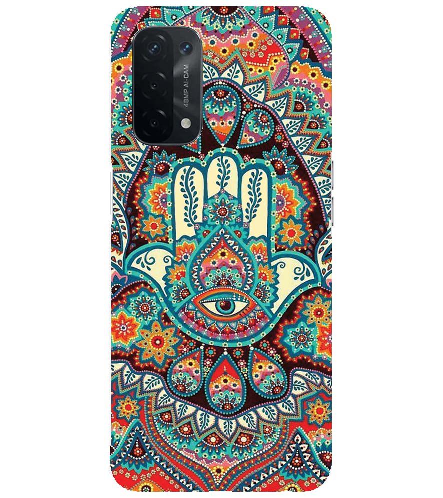 PS1336-Eye Hands Mandala Back Cover for Oppo A54 5G