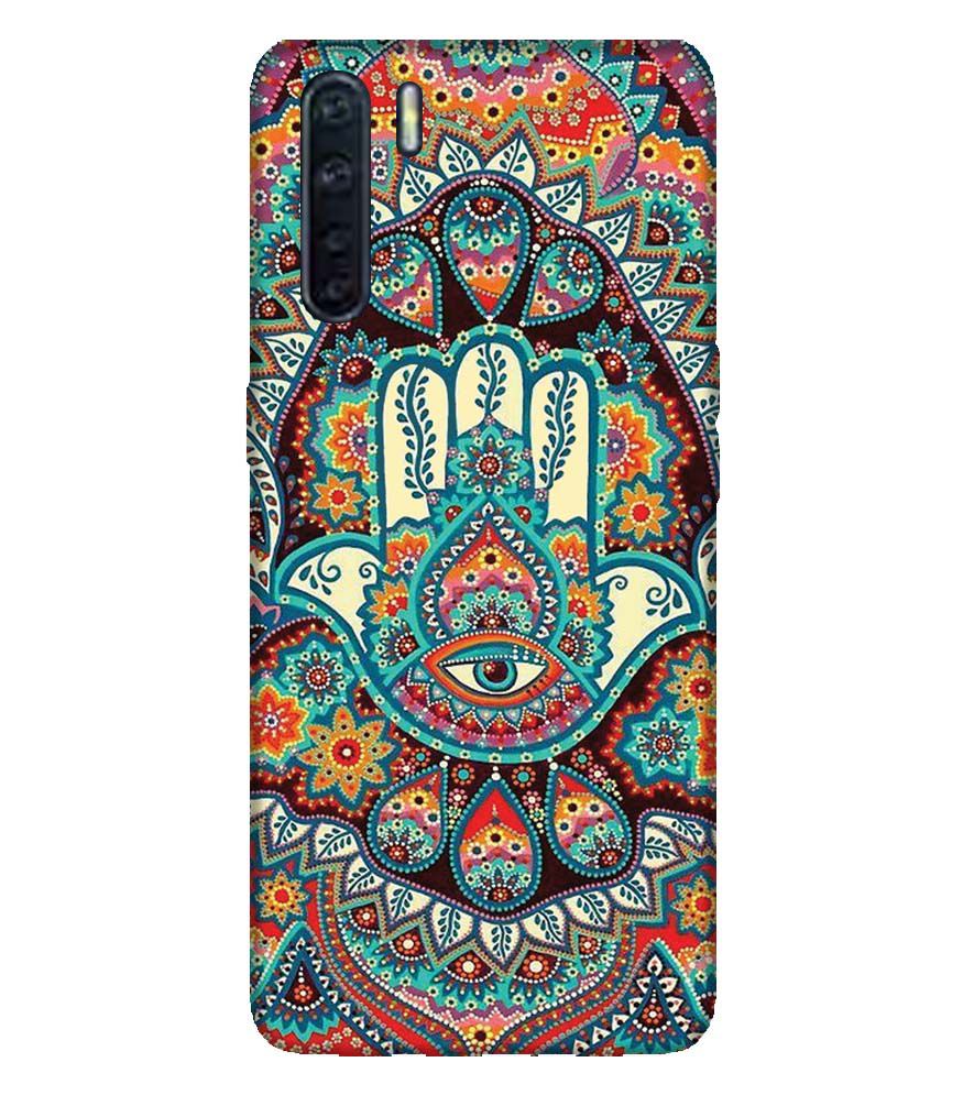 PS1336-Eye Hands Mandala Back Cover for Oppo A91