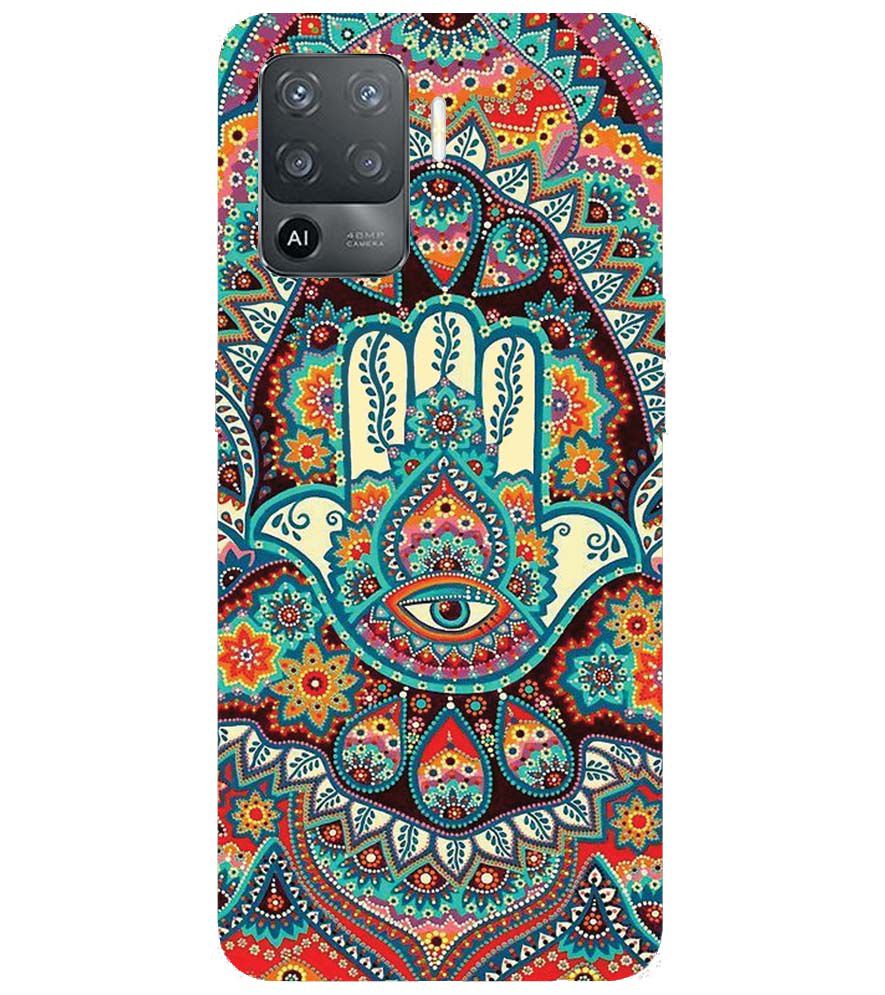 PS1336-Eye Hands Mandala Back Cover for Oppo F19 Pro
