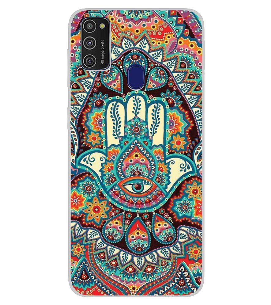 PS1336-Eye Hands Mandala Back Cover for Samsung Galaxy M21