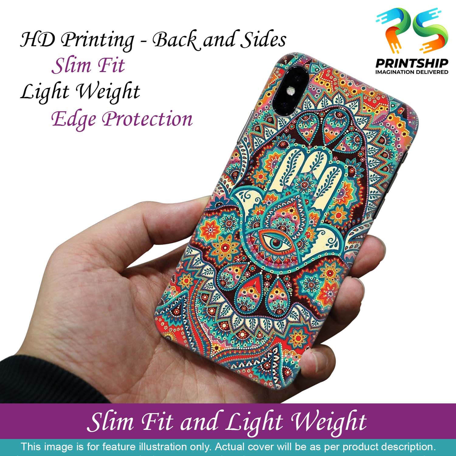 PS1336-Eye Hands Mandala Back Cover for Xiaomi Redmi Note 9S