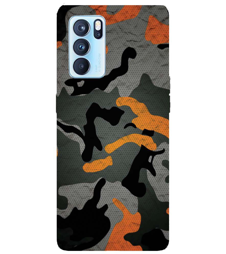 PS1337-Premium Looking Camouflage Back Cover for Oppo Reno6 5G