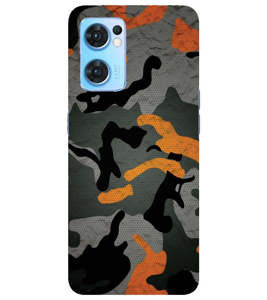 PS1337-Premium Looking Camouflage Back Cover for Oppo Reno7 5G
